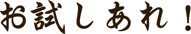 お試しあれ！